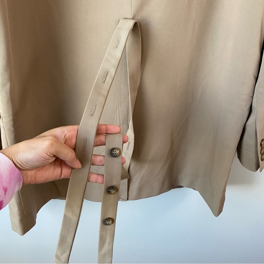 Belted Beige Blazer Jacket - Womens - Picture 9 of 12